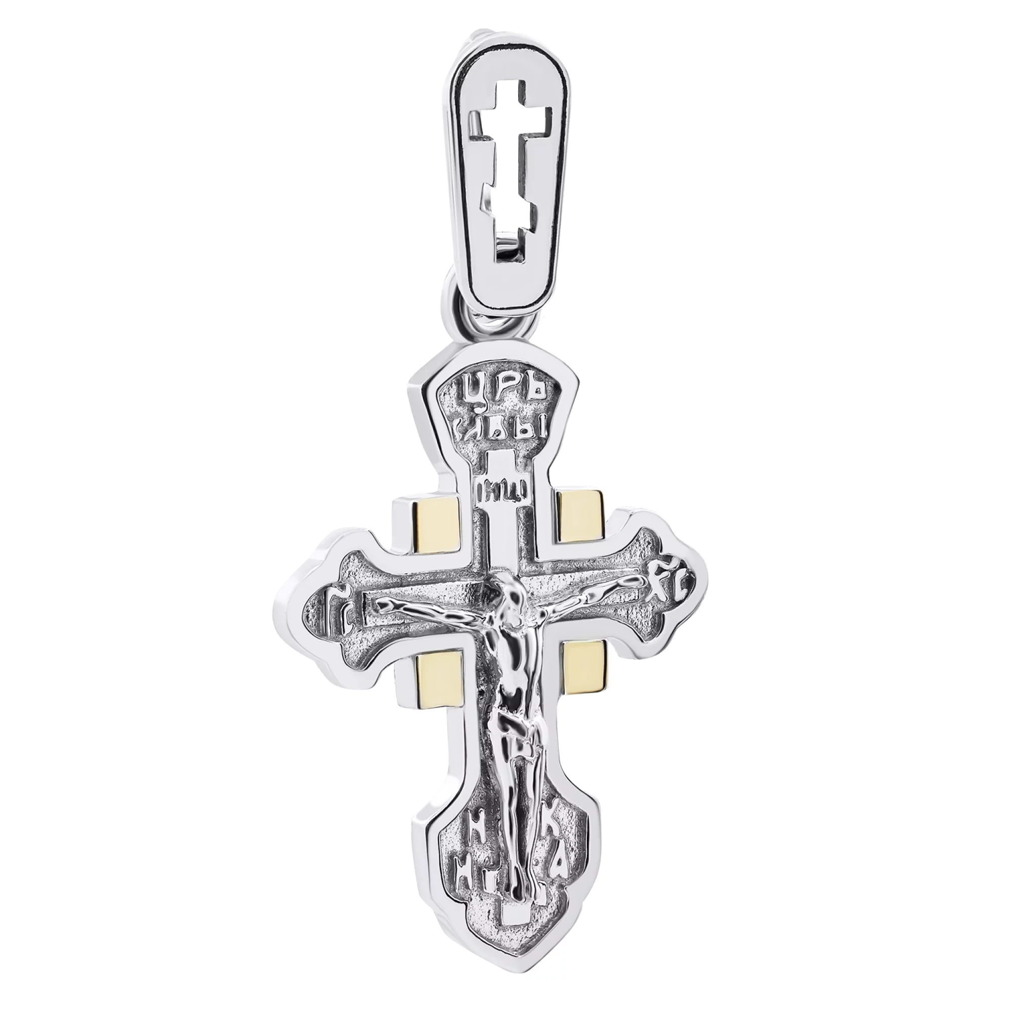 Крестик из серебра с вставками из позолоты - 1520349 – изображение 1