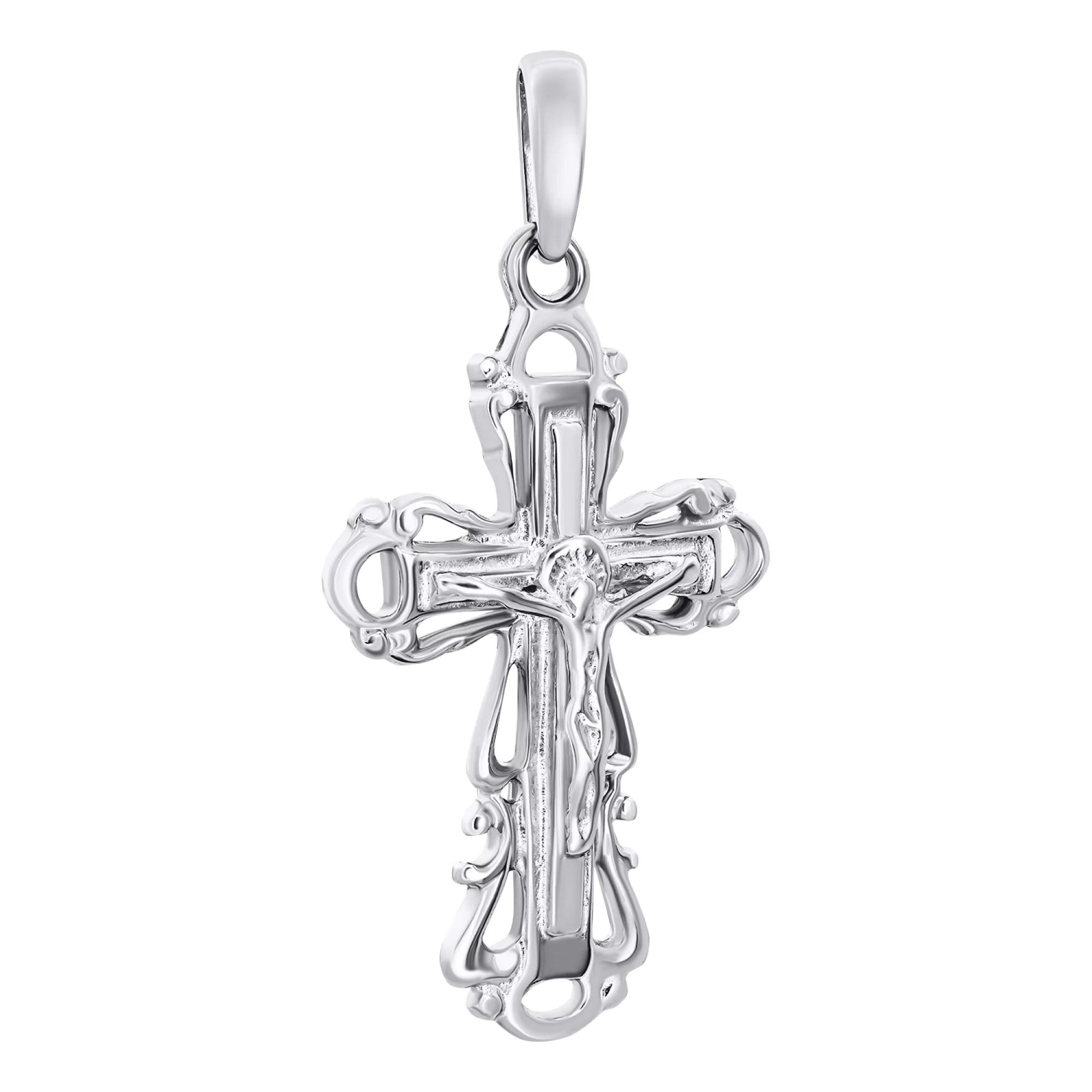 Срібний хрестик "Розп'яття Христа" - 1546734 – зображення 1