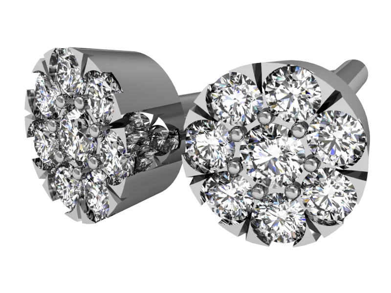 Сережки-гвоздики из белого золота с бриллиантами. Артикул 0881-2: цена, отзывы, фото – купить в интернет-магазине AURUM