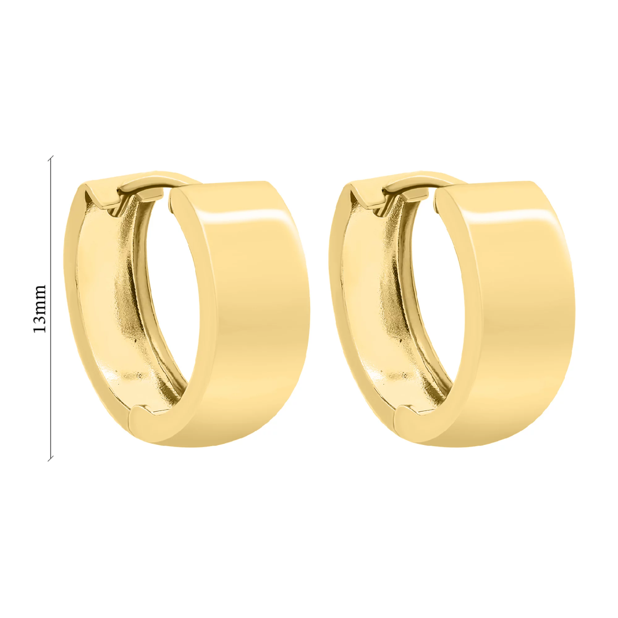 Сережки-кольца из лимонного золота - 967128 – изображение 2