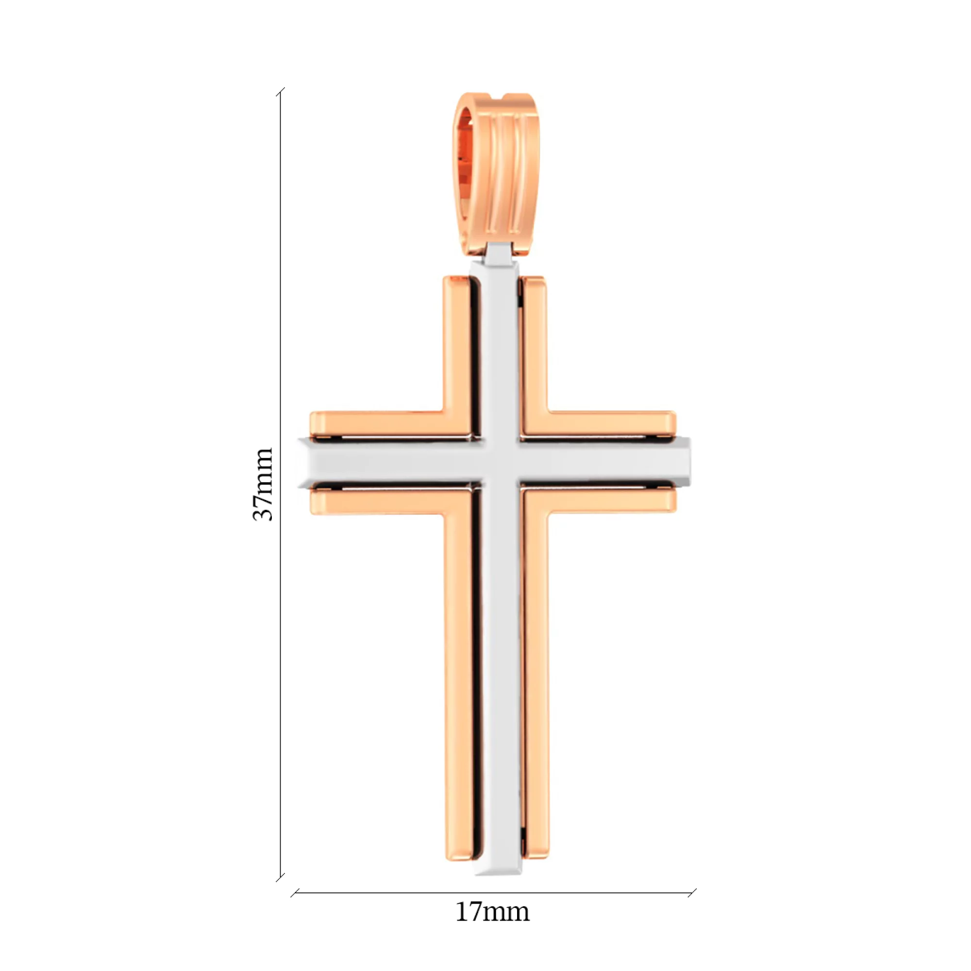 Крестик из комбинированого золота - 1408633 – изображение 2