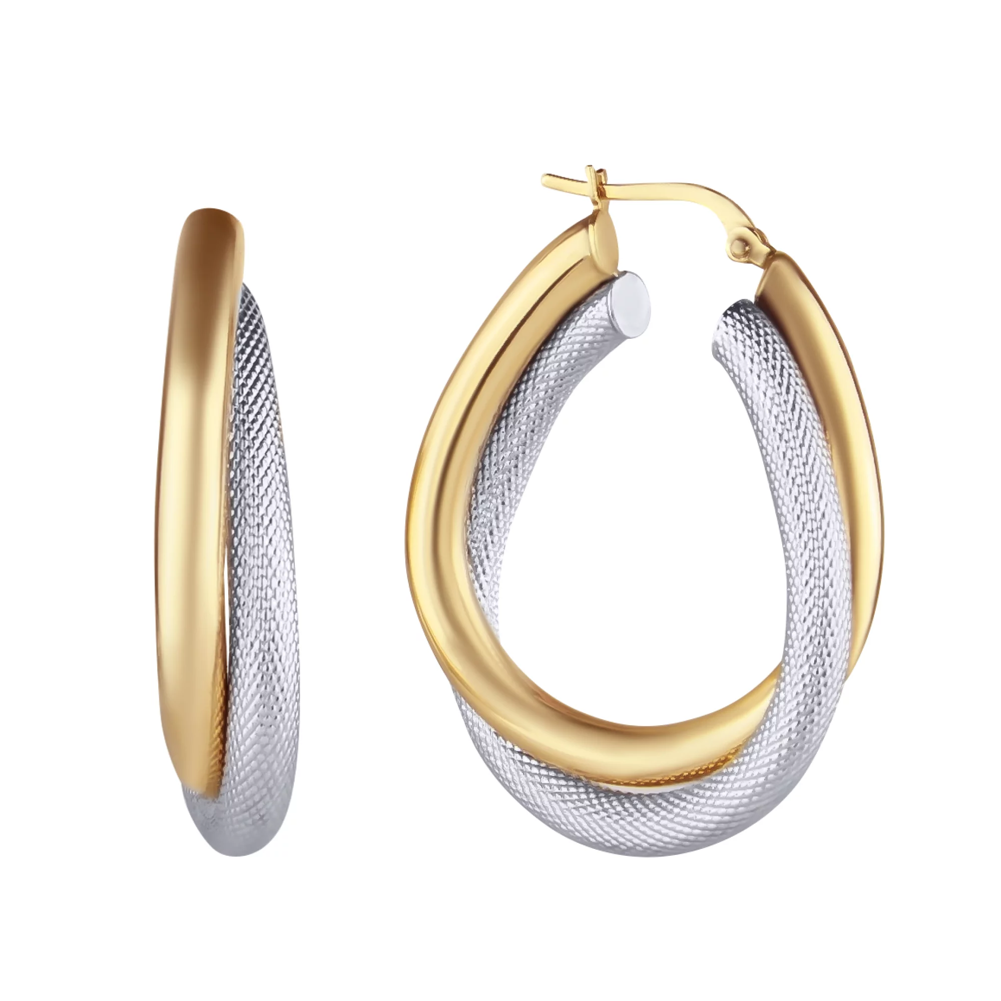 Сережки з комбінованого золота - 673734 - 1