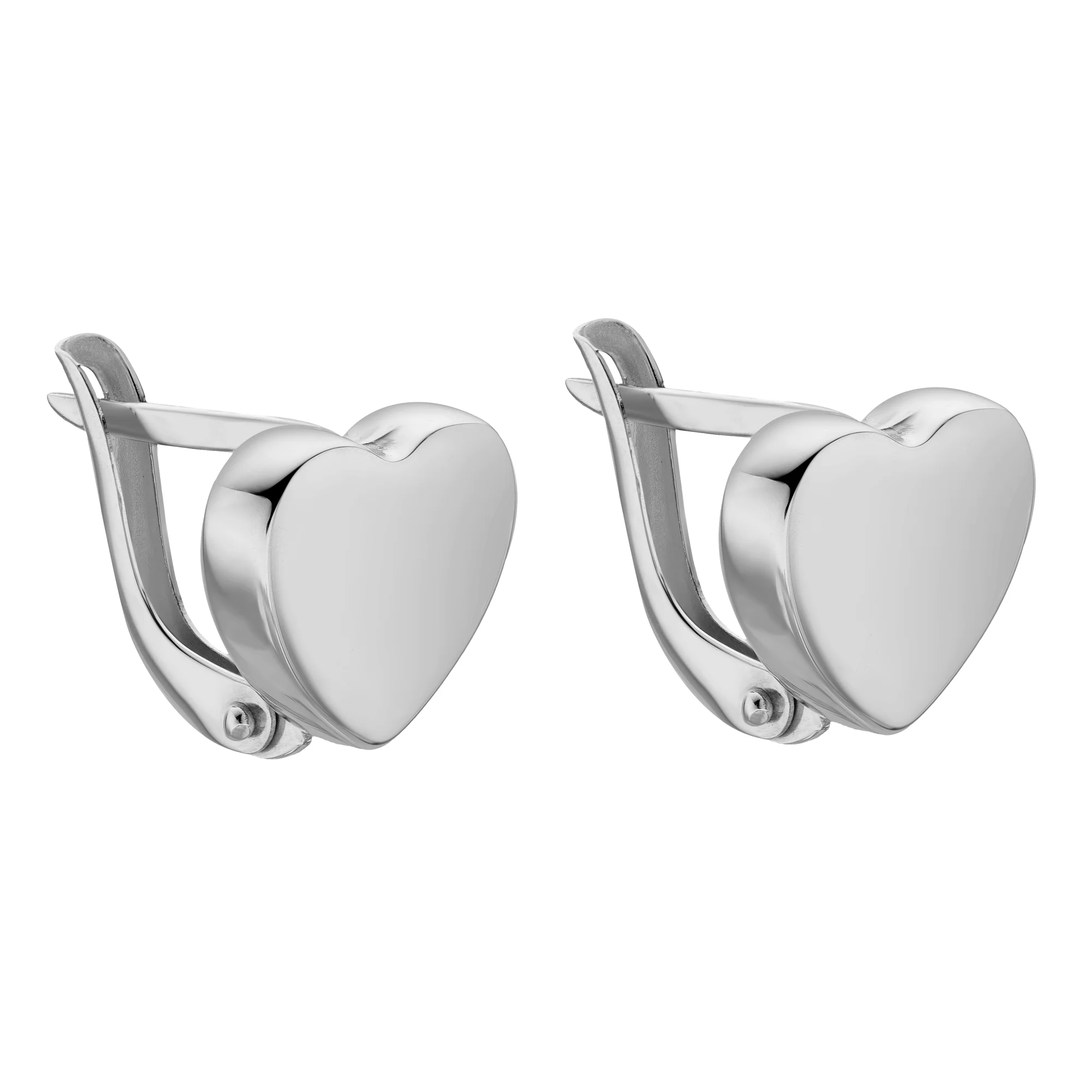 Сережки "Серце" з білого золота - 1821730 - 1