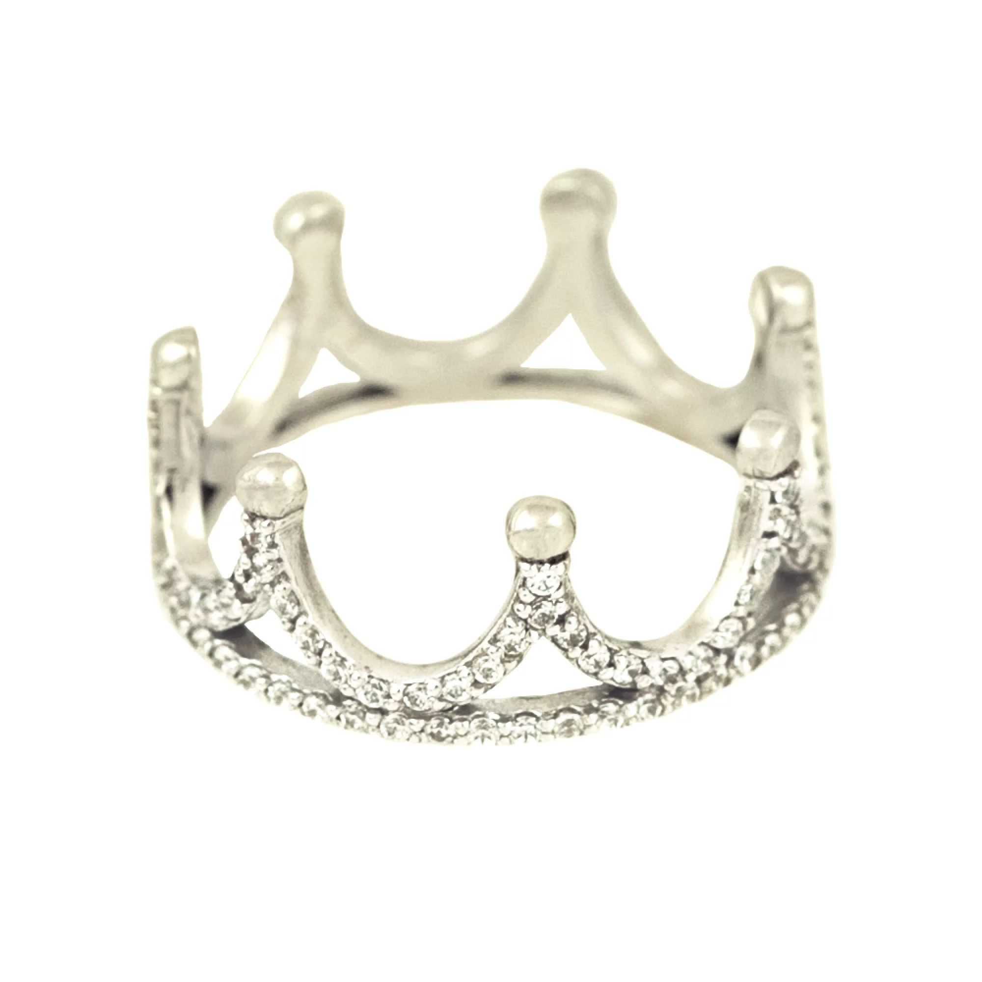 Золотое кольцо з фианитом Корона - 521437 – изображение 2