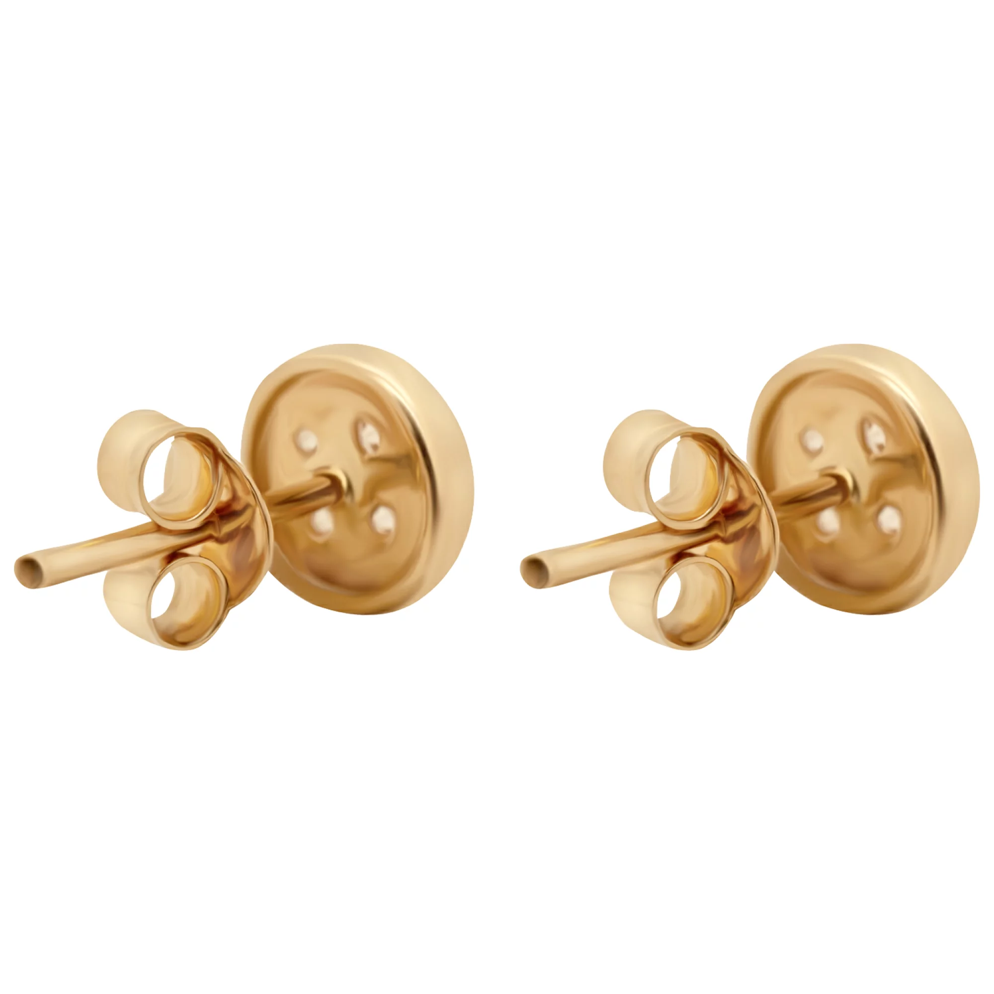 Сережки-гвоздики из красного золота с фианитом - 936384 – изображение 2