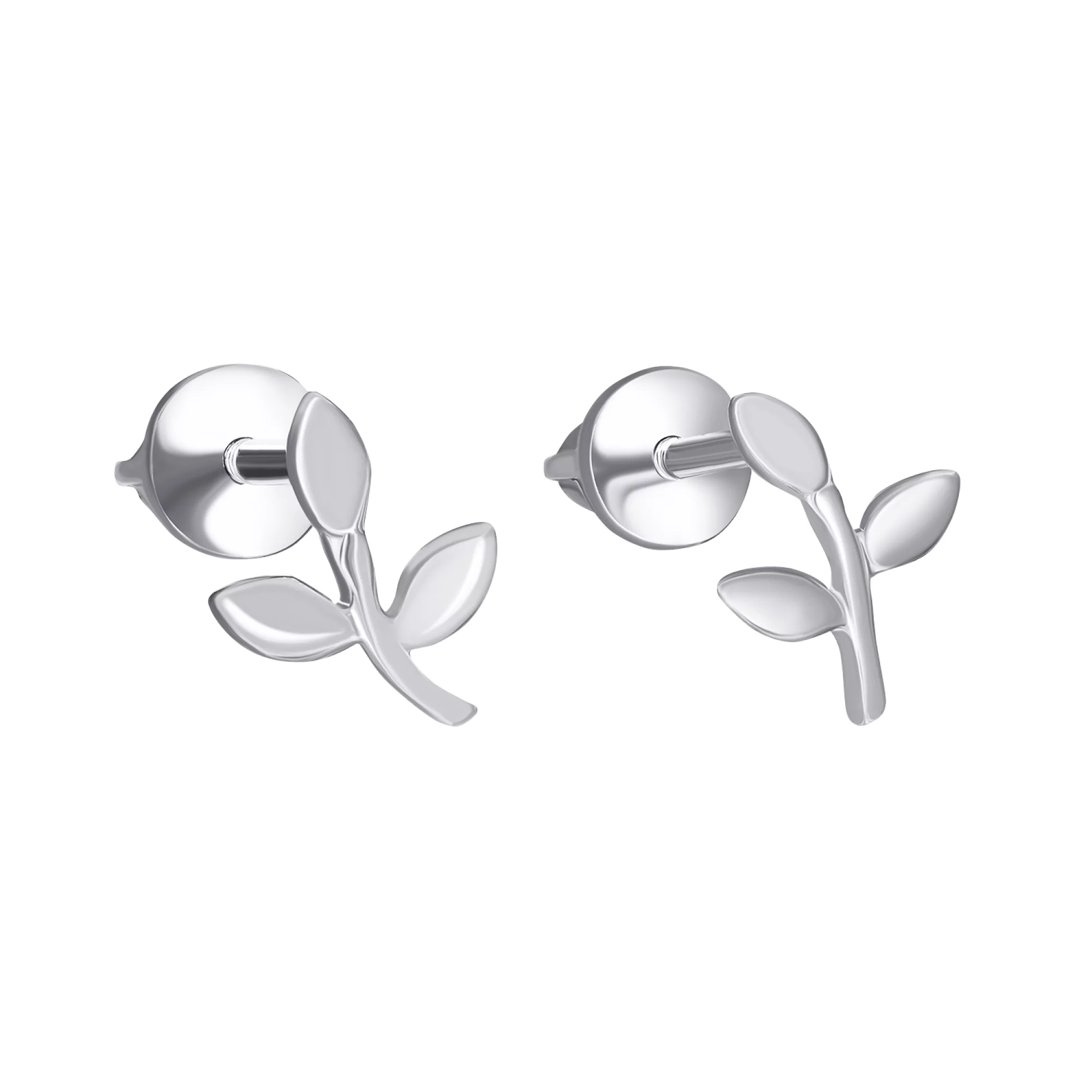 Сережки-гвоздики "Гілочка" зі срібла - 1501306 – зображення 1