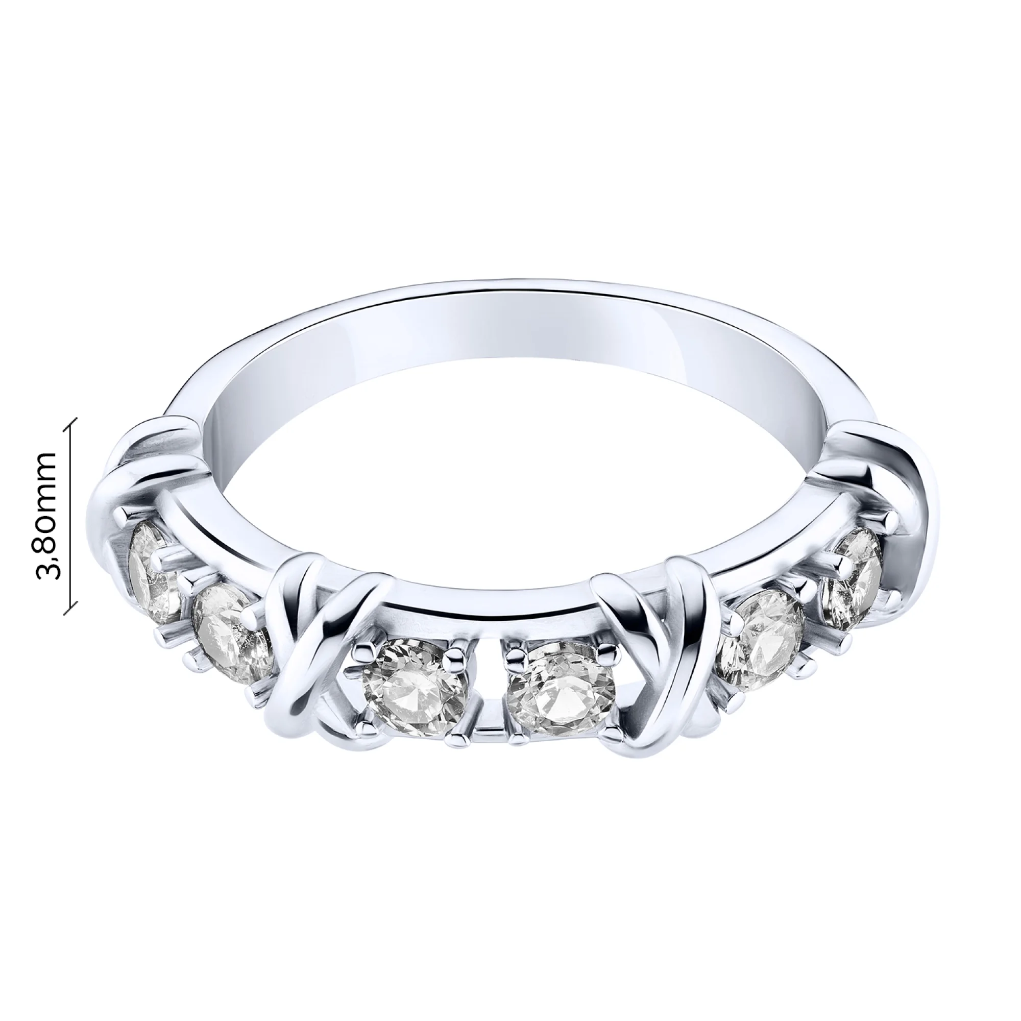Серебряное кольцо с фианитами - 2225279 - 3
