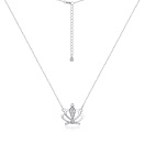 Серебряное колье "Корона" с фианитами плетение якорь - 431344
