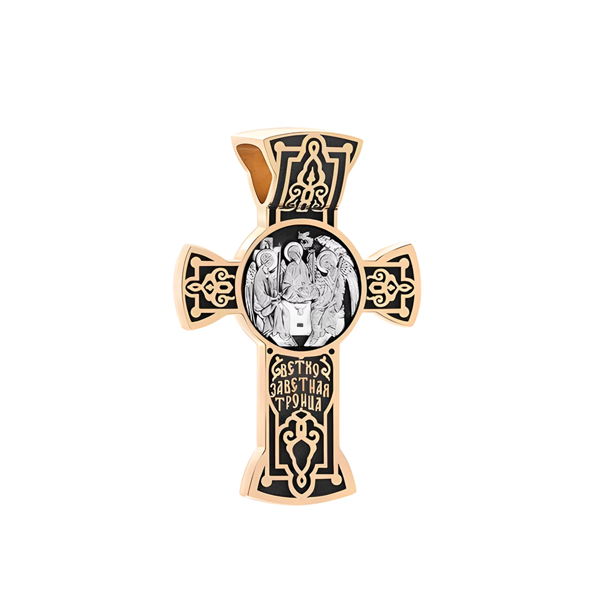 Крестик золотой с чернением - 375568 – изображение 2
