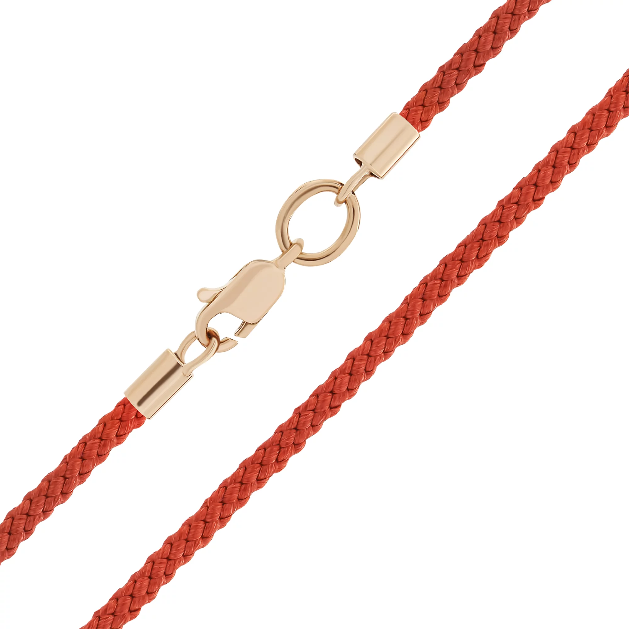 Красный вощеный шнурок с золотой застежкой - 1577223 – изображение 1