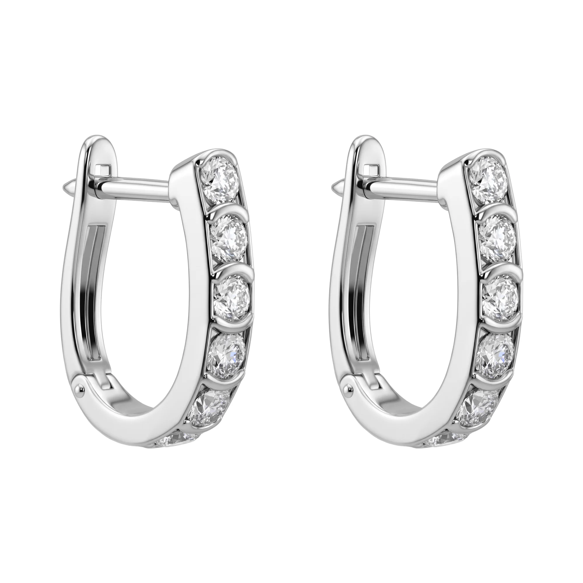 Серьги-дорожки из белого золота с бриллиантами  - 2217075 - 1