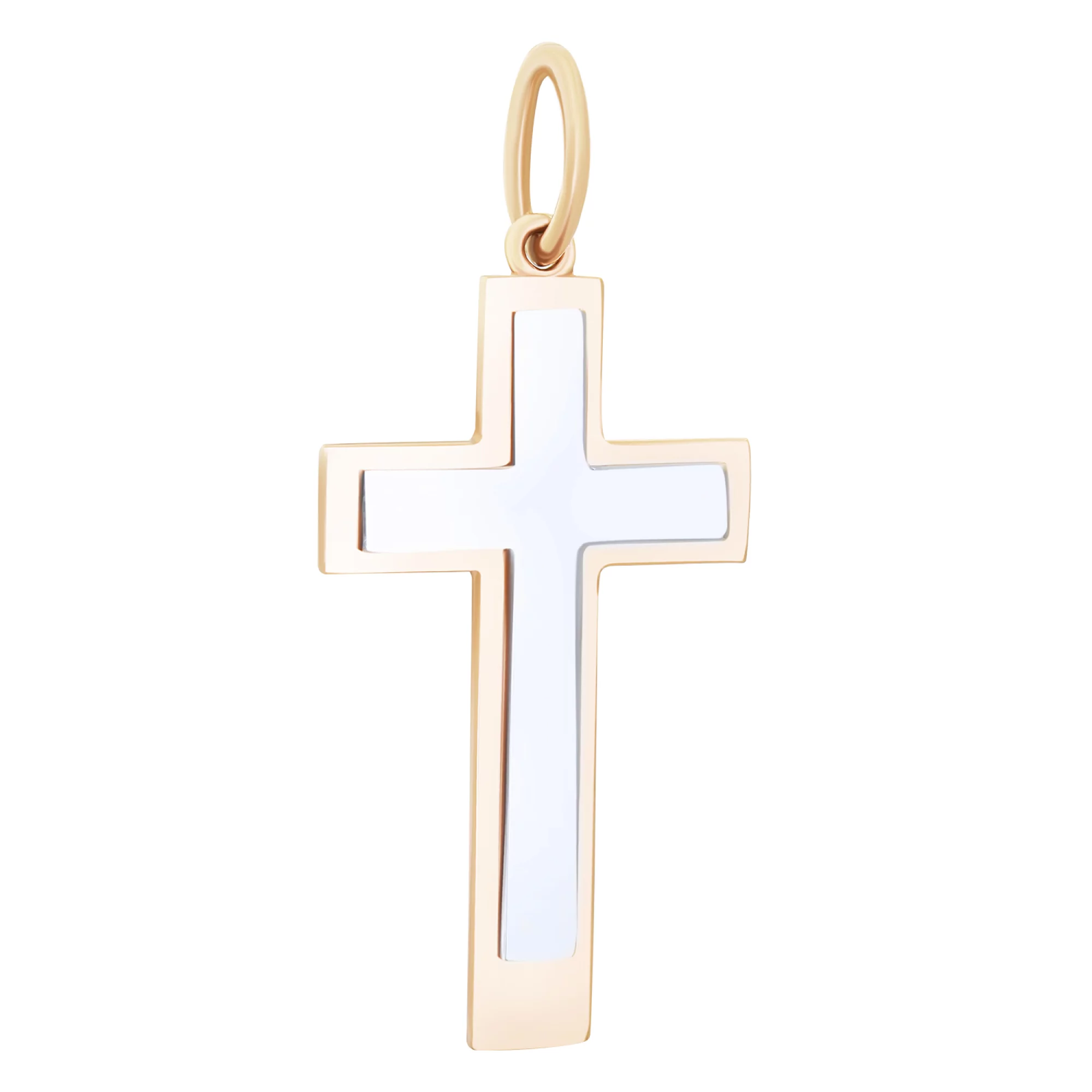 Крестик в красном и белом золоте - 1716397 – изображение 1