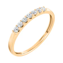 Каблучка з червоного золота з діамантами - 2081581