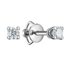 Сережки-гвоздики из белого золота с бриллиантами - 772039
