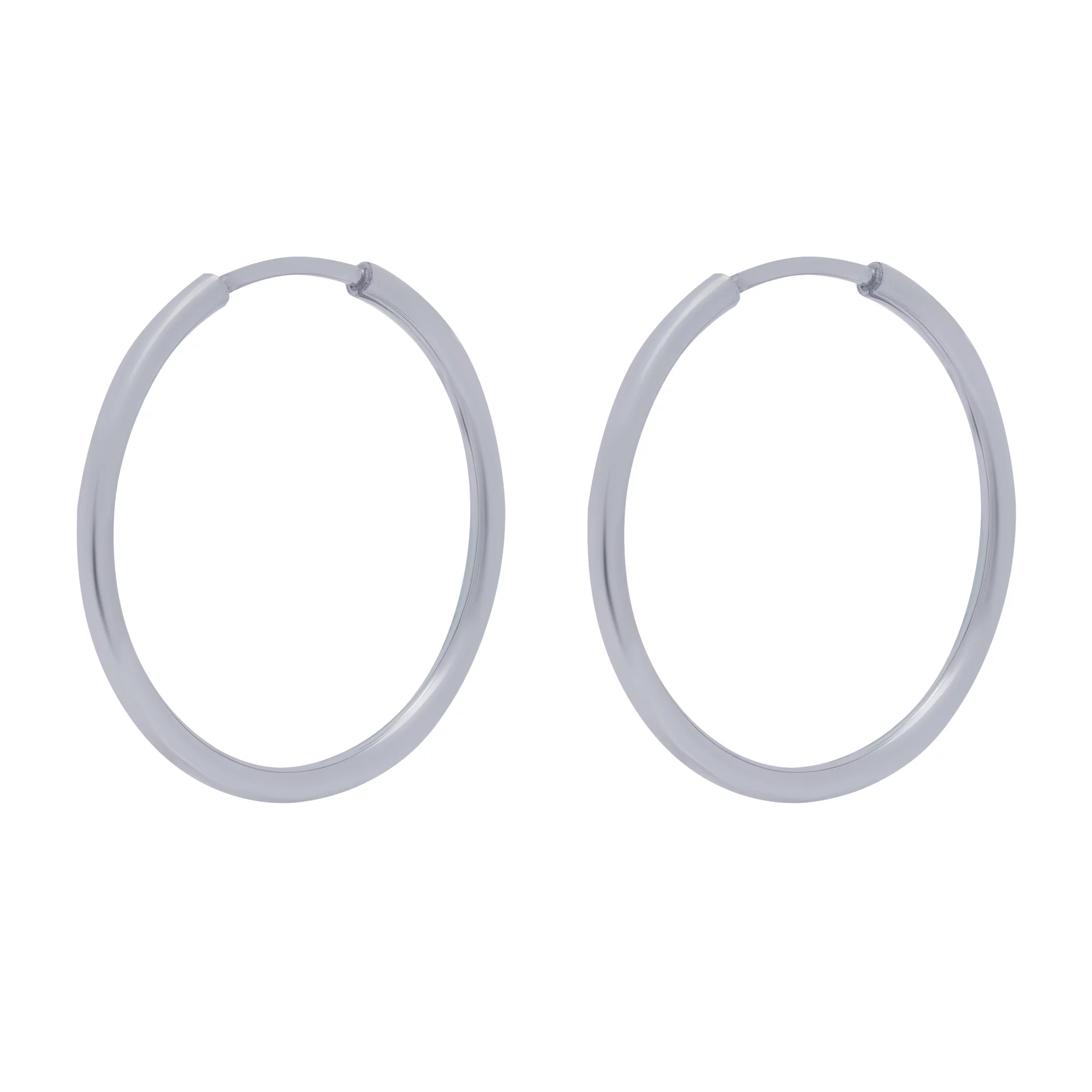 Серьги-кольца серебряные - 1663847 – изображение 2
