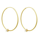 Сережки-кольца из красного золота с фианитом - 844803