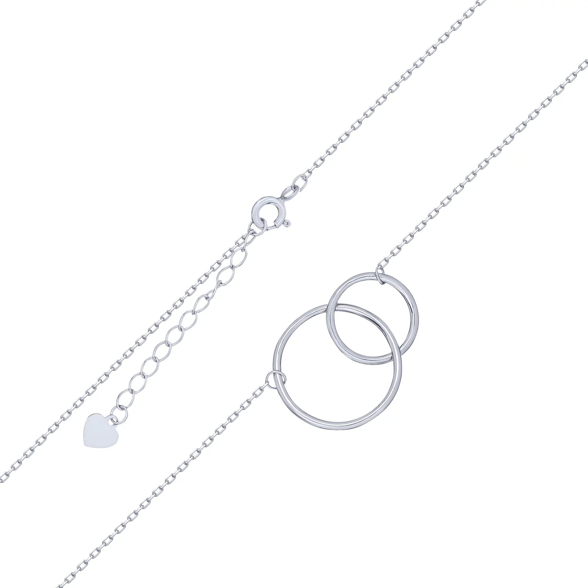 Браслет из серебра "Два кольца" плетение якорь - 1760818 – изображение 2