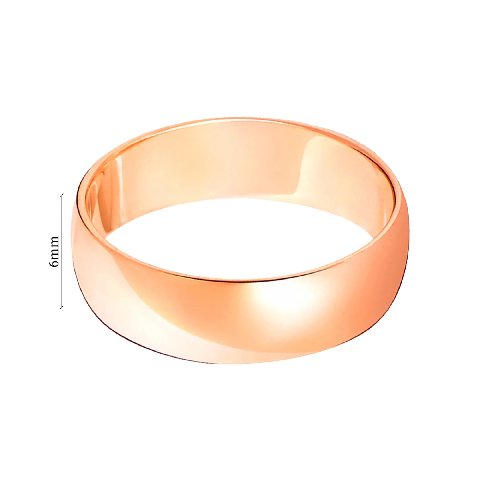 Обручальное кольцо из красного золота классическое - 569956 – изображение 2