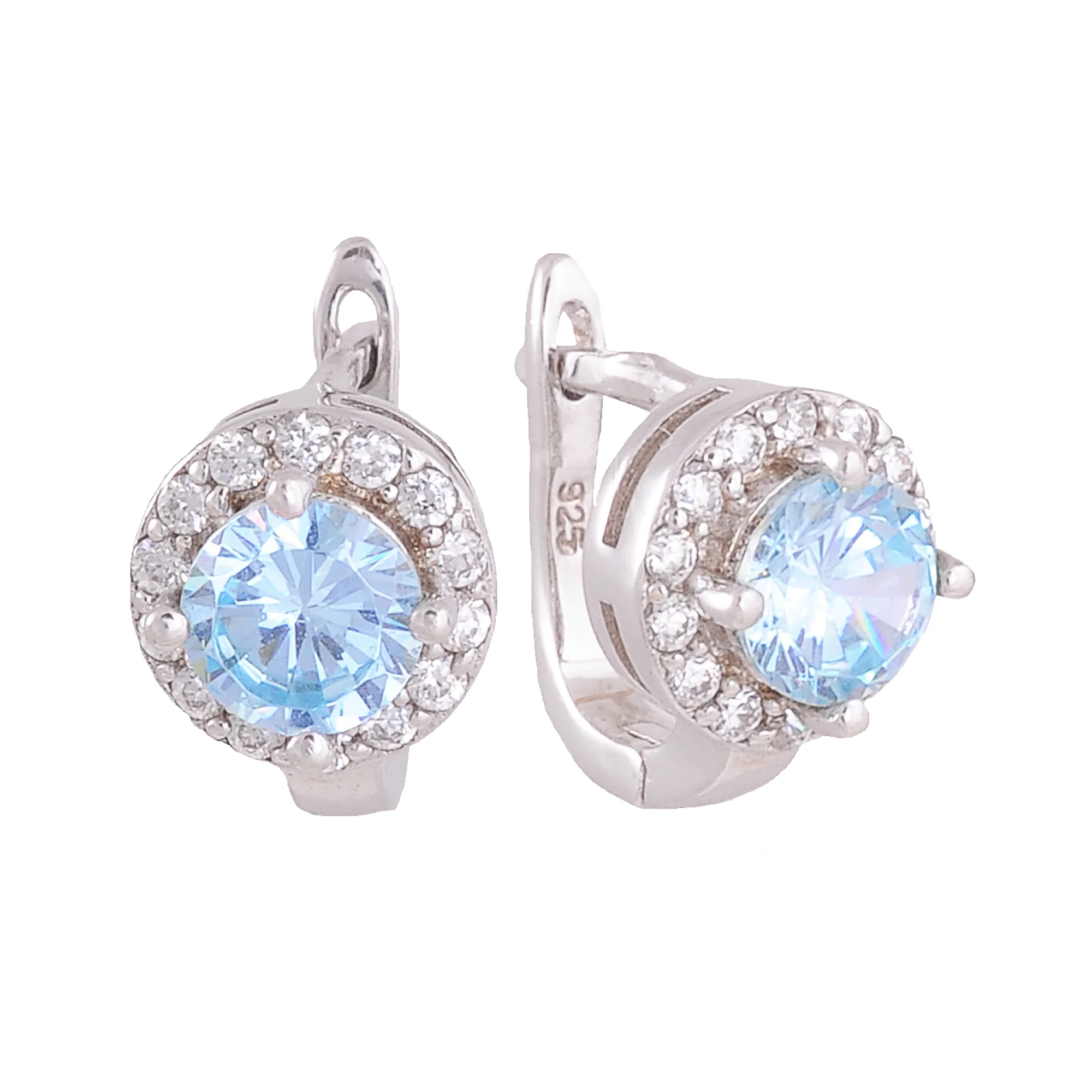 Серебряные серьги с фианитами - 379910 - 1