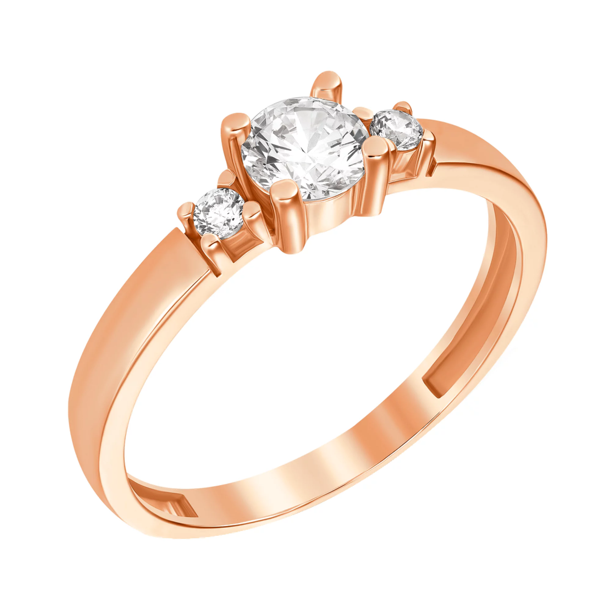 Золотое кольцо с фианитами - 1516922 – изображение 1