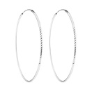 Сережки-кільця з білого золота з алмазною гранню  - 2258054
