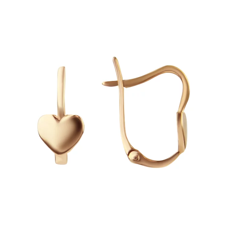 Золоті сережки "Сердечка". Артикул 2005522101: ціна, відгуки, фото – купити в інтернет-магазині AURUM