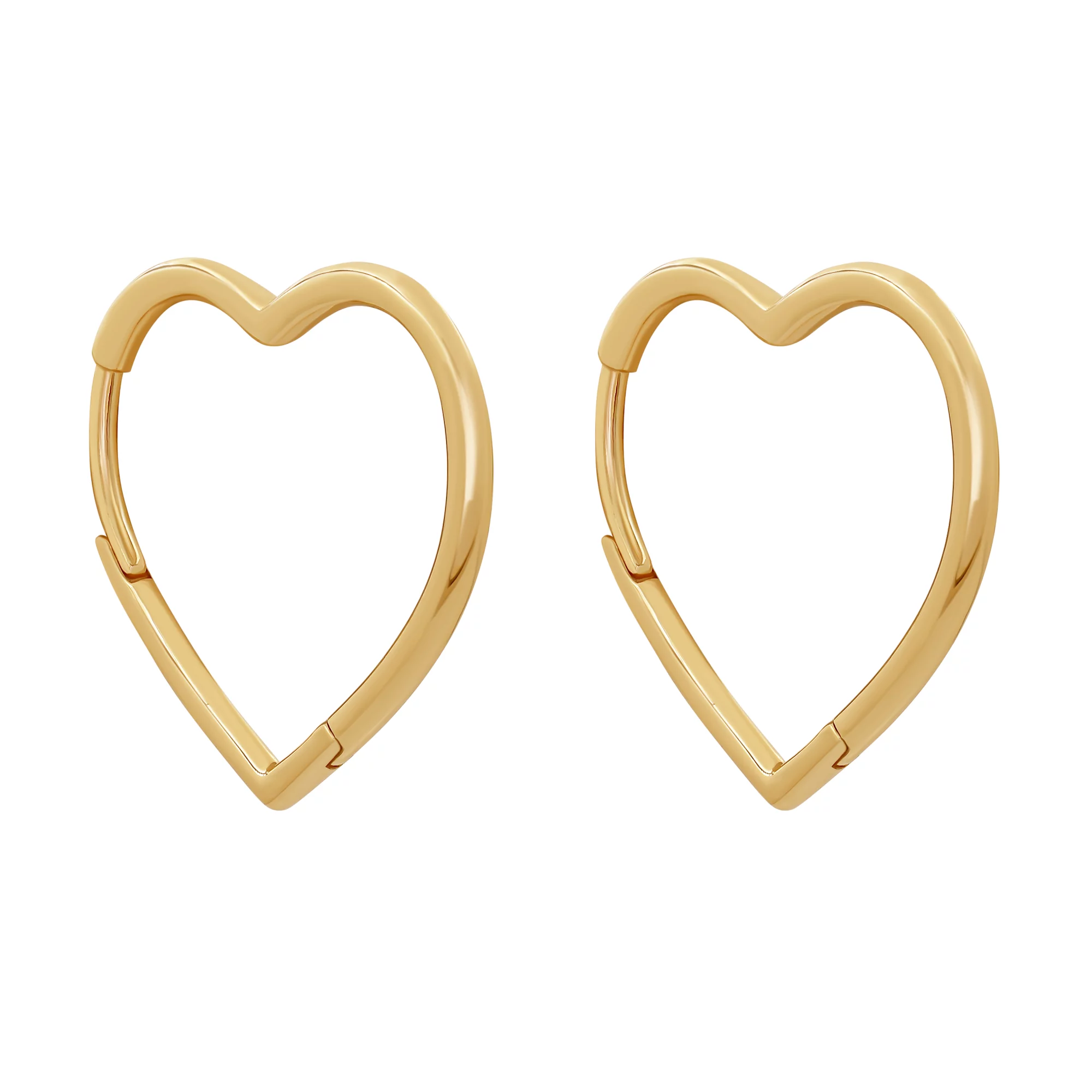 Сережки-кільця у вигляді серця з червоного золота - 1277346 – зображення 1