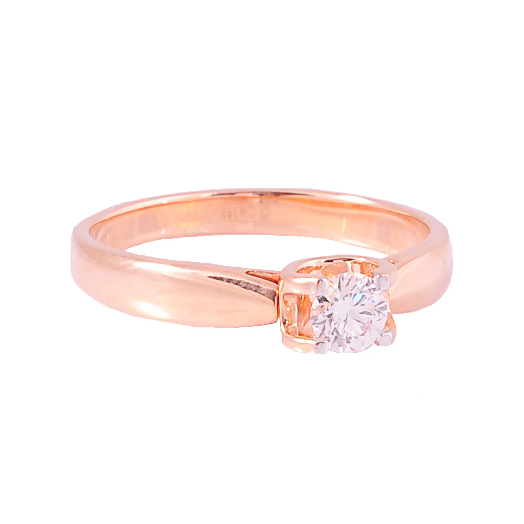 Золотое кольцо с бриллиантом - 538702 – изображение 2