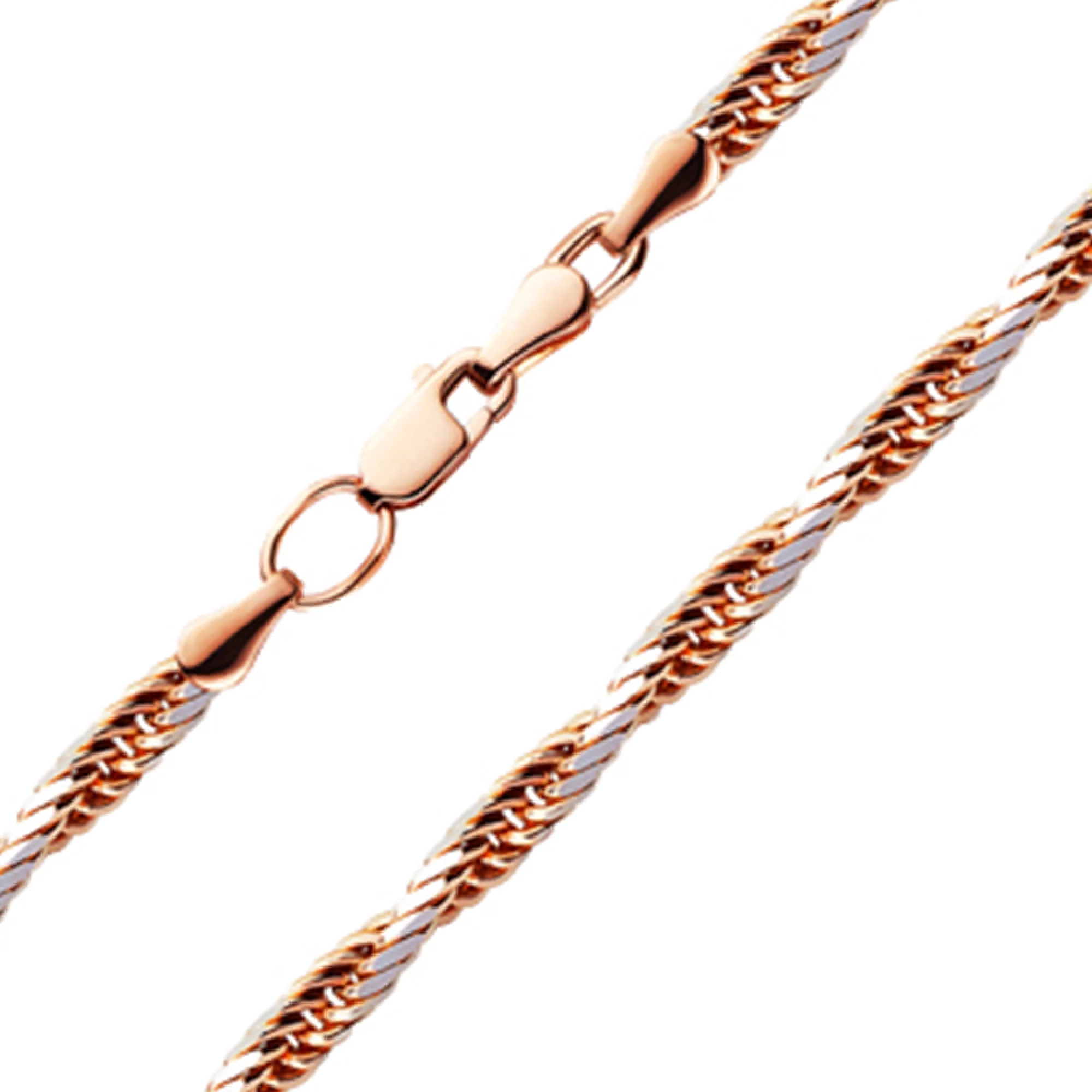 Цепочка из комбинированного золота плетение жгут - 1095031 – изображение 1