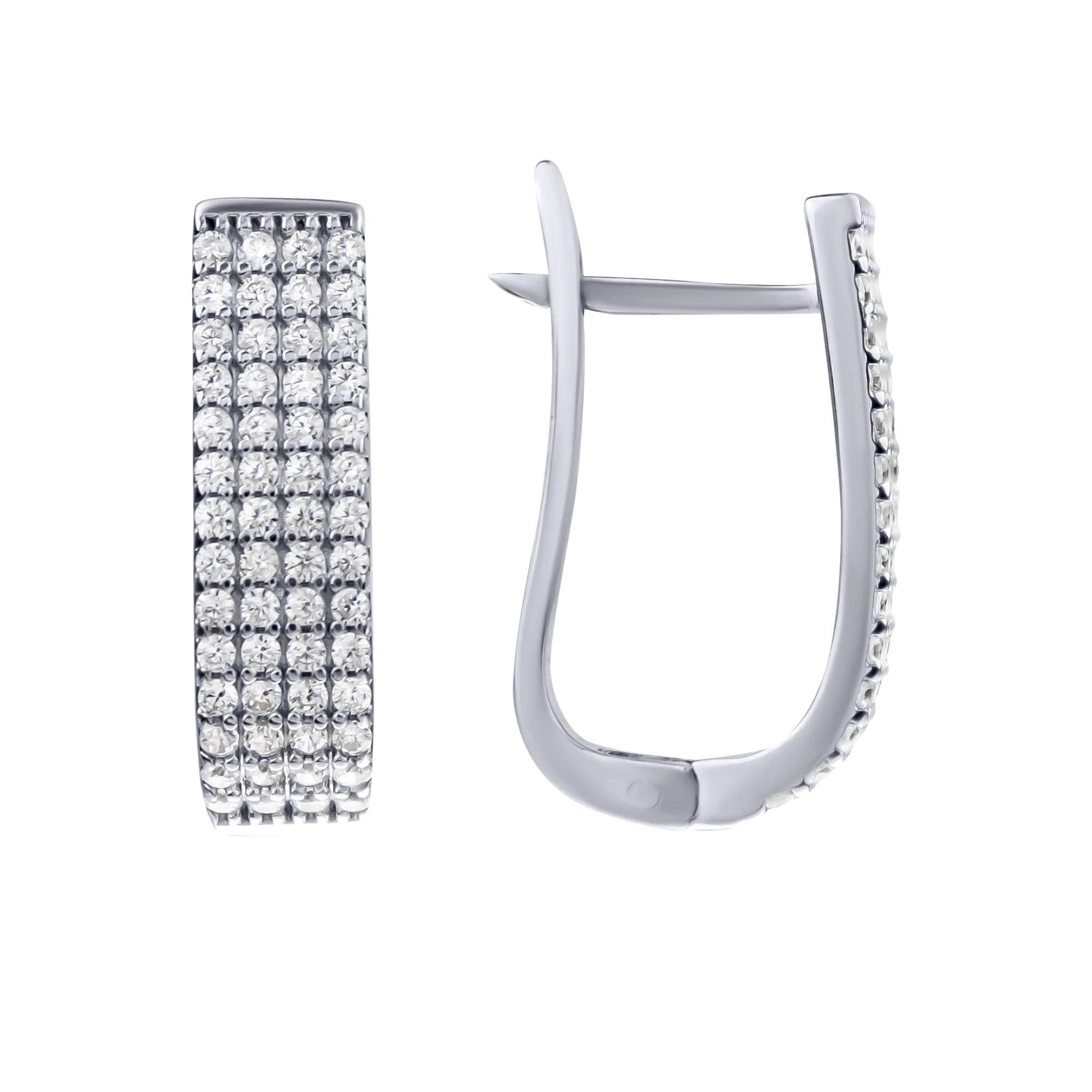 Серебряные серьги с фианитами - 835731 - 1