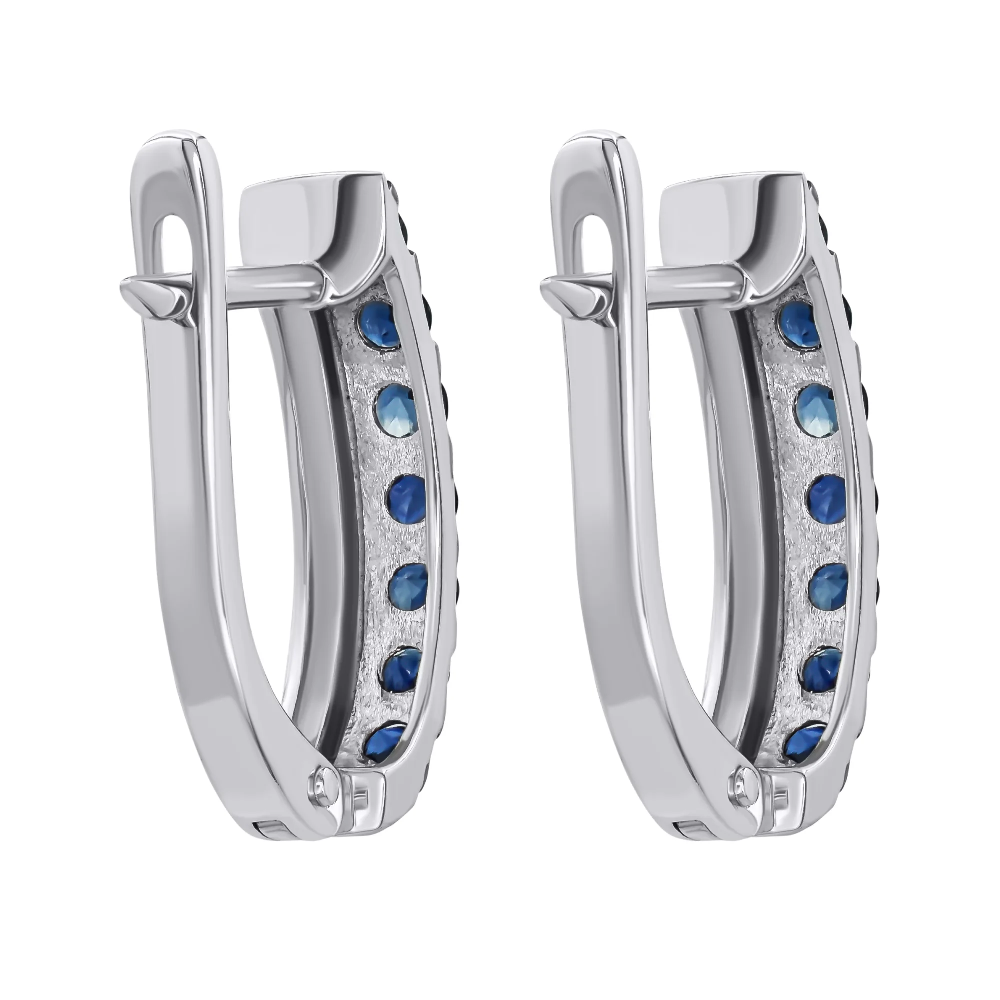 Сережки из белого золота с сапфирами - 1275301 - 2