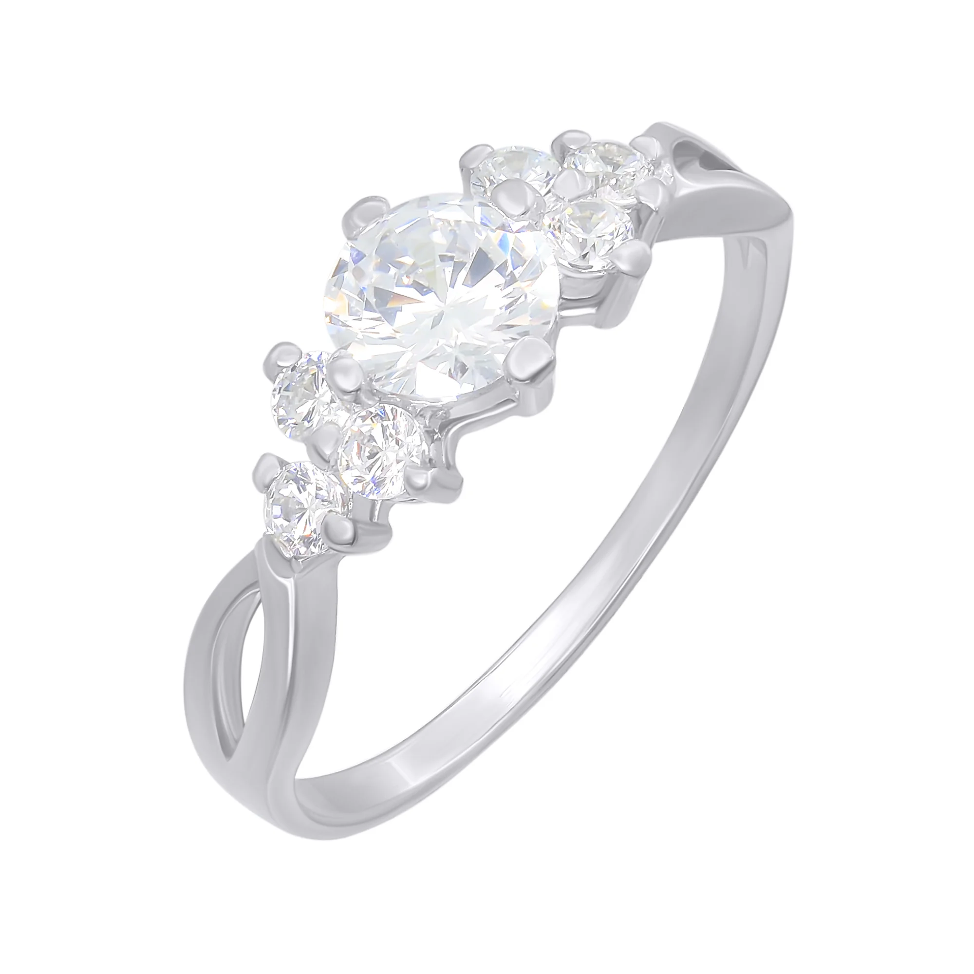 Кольцо серебряное с фианитами - 958988 - 1