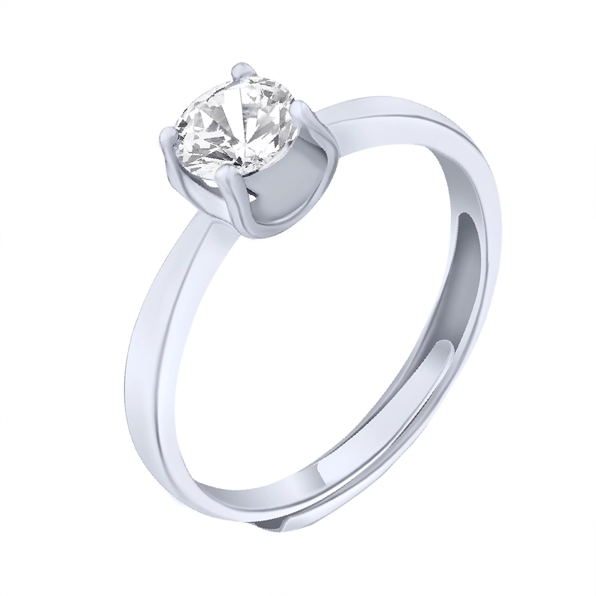 Помолвочное серебряное кольцо с фианитом - 1625069 – изображение 1