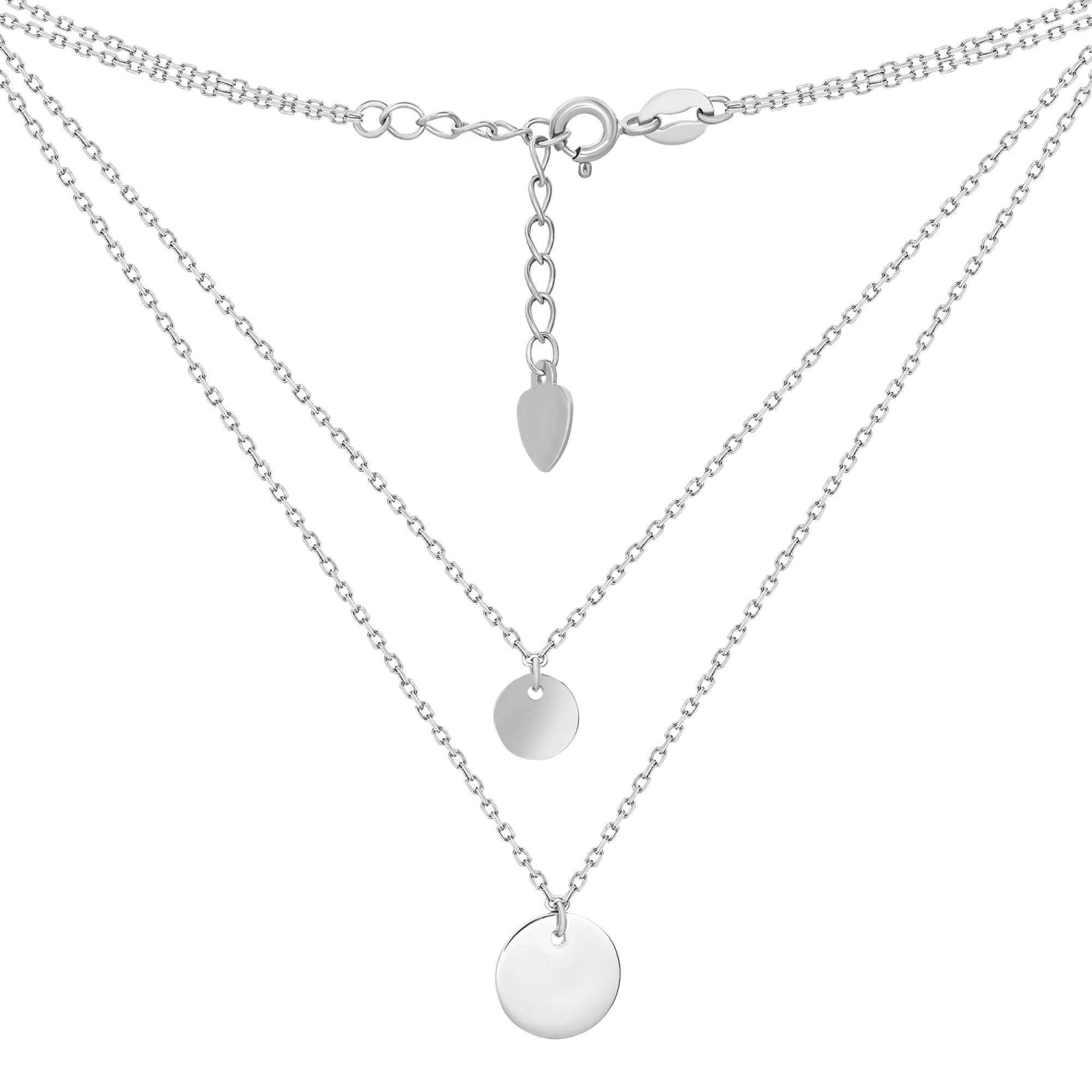 Ланцюжок з підвіскою "Монетка" зі срібла якірне плетіння - 1544901 – зображення 2