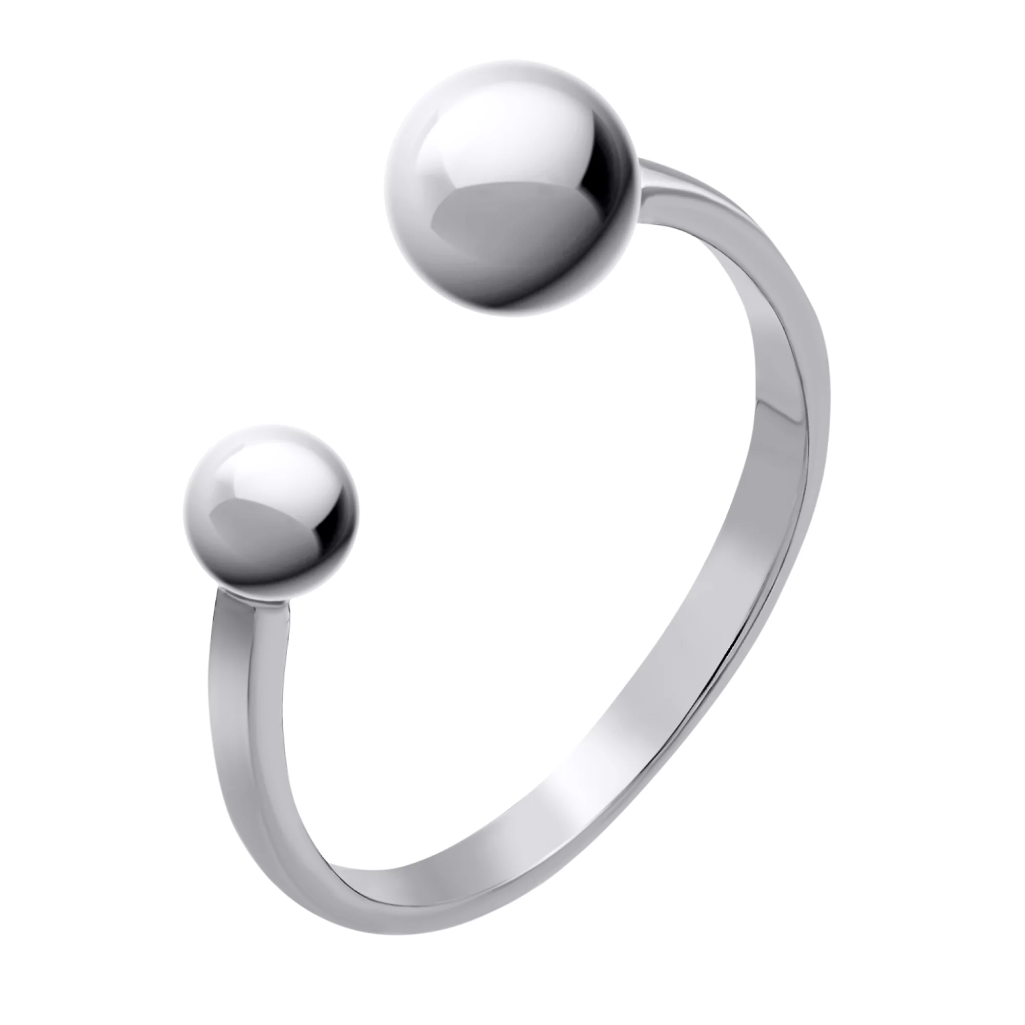 Кольцо на фалангу серебряное с шариками - 1100766 – изображение 1