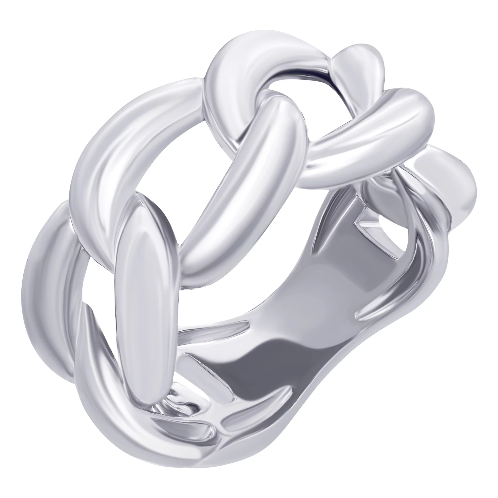 Кольцо серебряное "Цепь" - 896664 – изображение 1