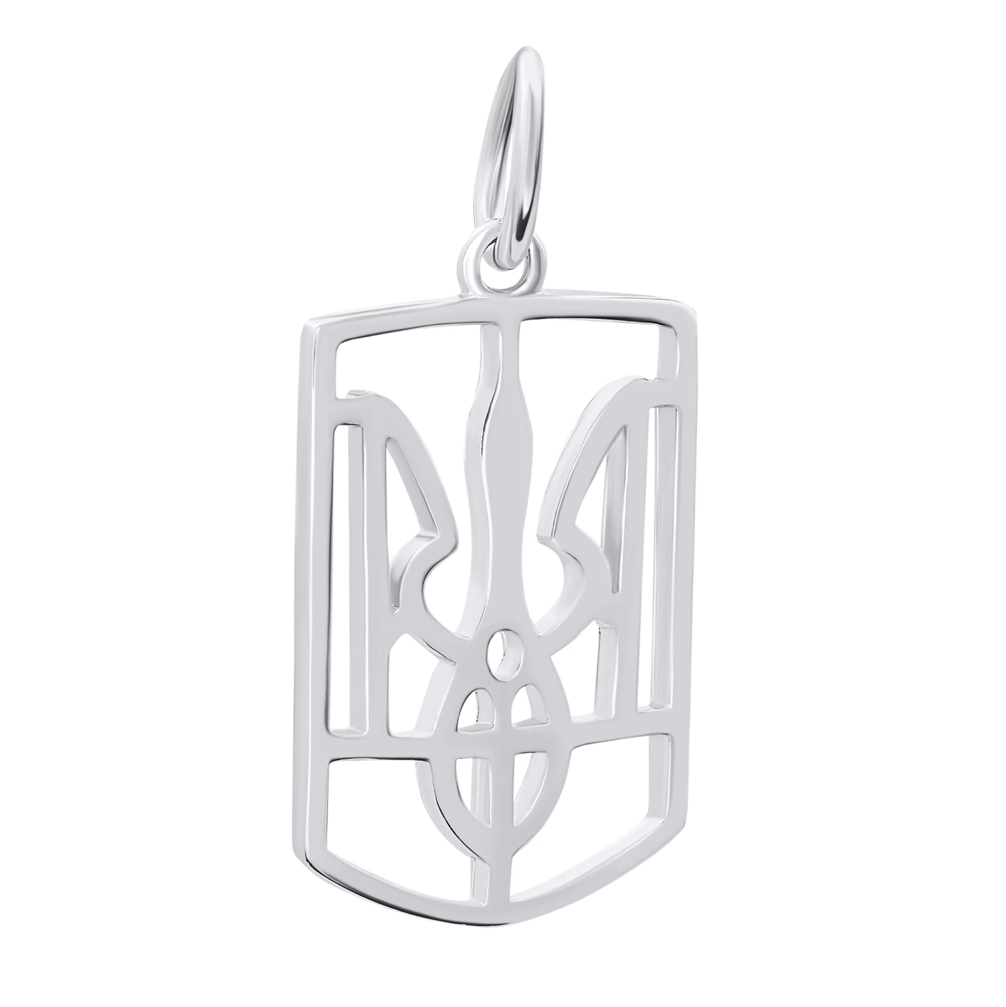 Серебряная подвеска "Тризуб-Герб Украины" - 1487218 – изображение 1