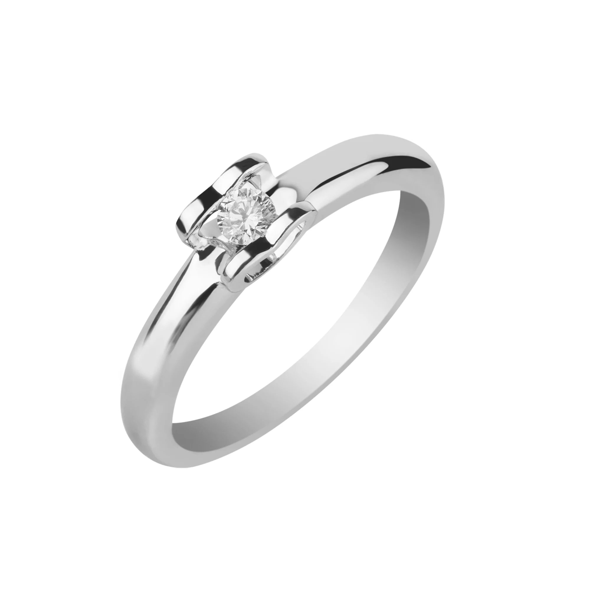 Золотое кольцо с бриллиантом - 538280 – изображение 1