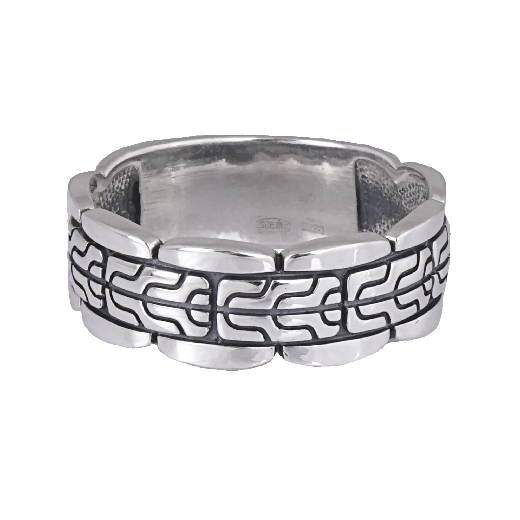 Серебряное кольцо с узором - 559489 - 2