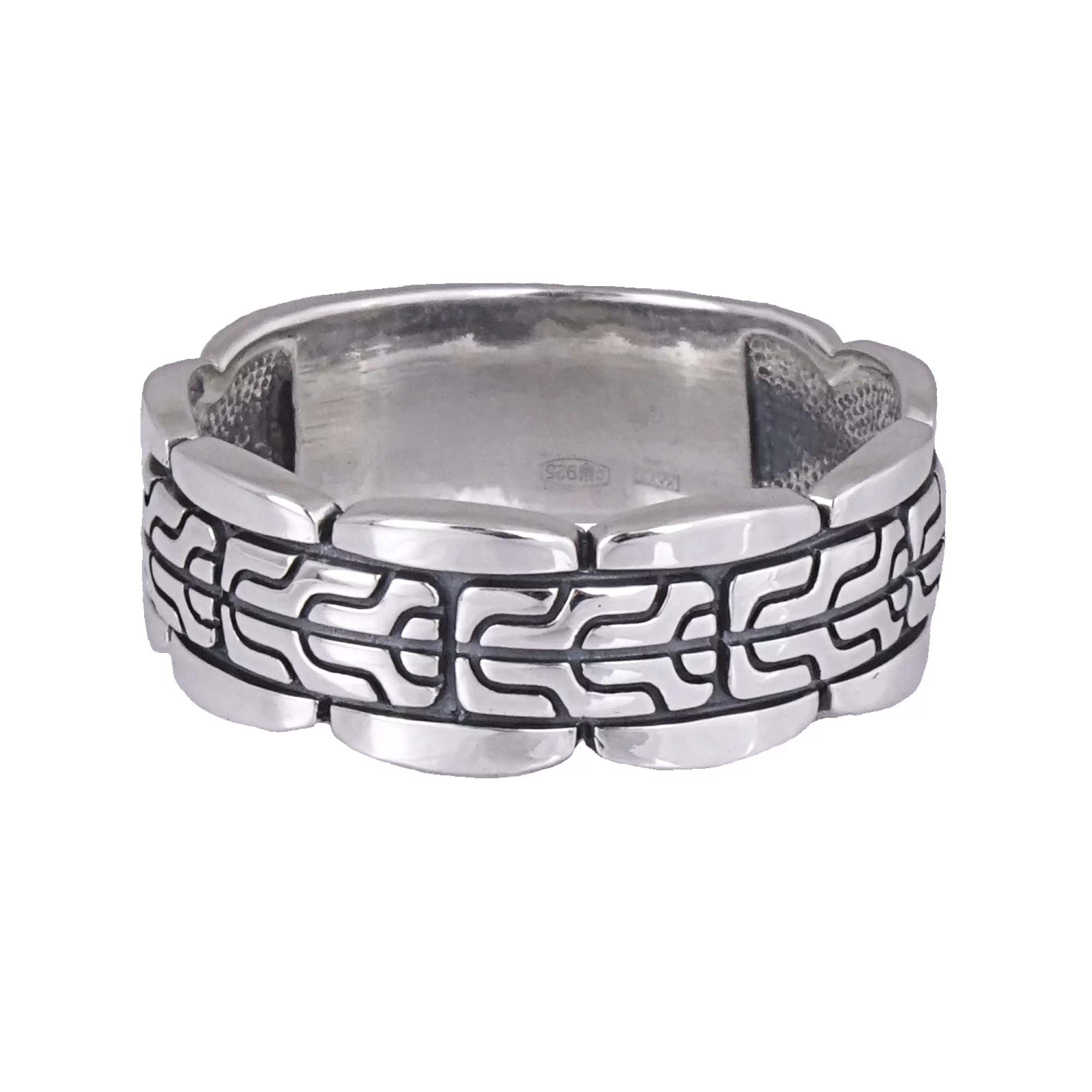 Серебряное кольцо с узором - 559489 – изображение 2