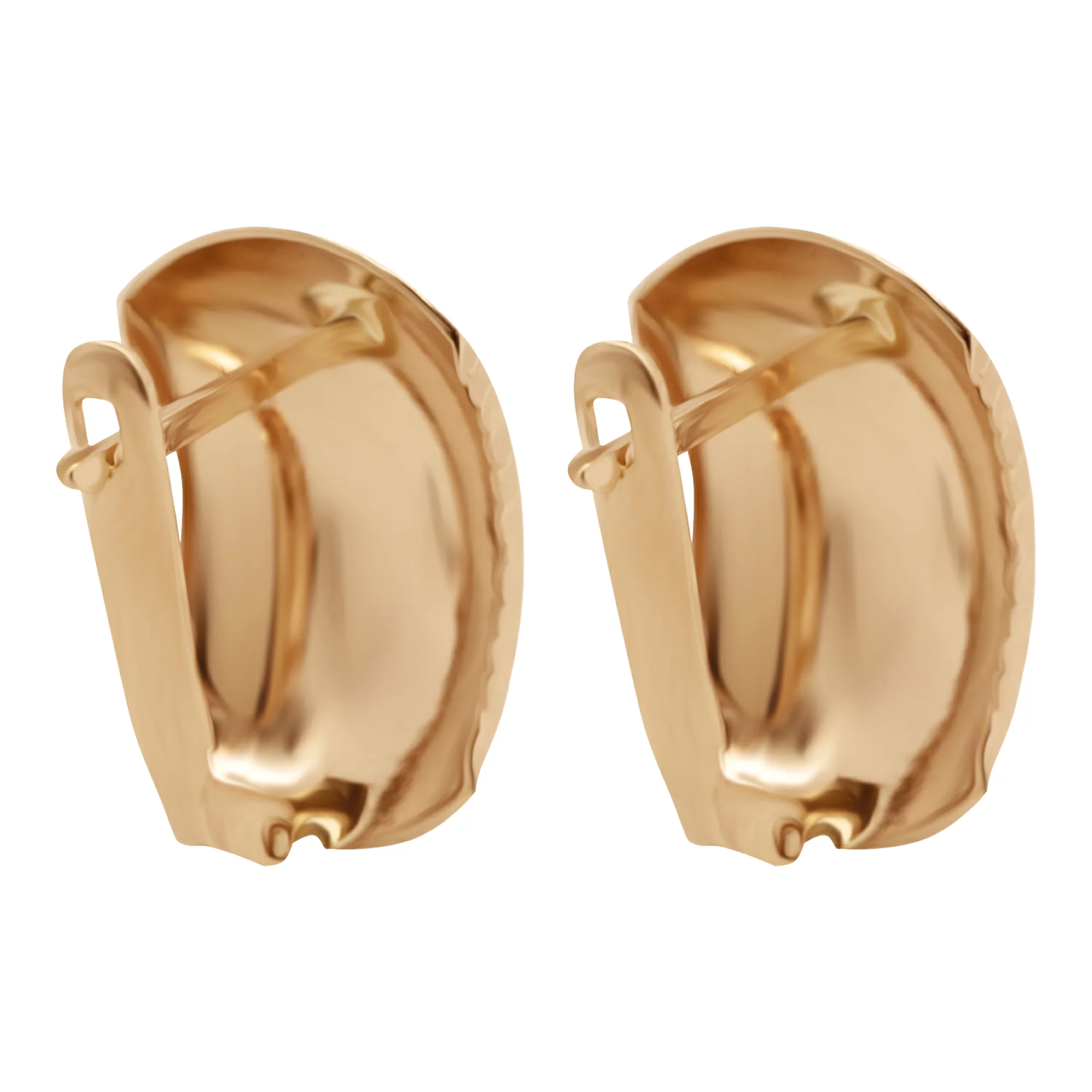 Сережки из комбинированного золота с алмазной огранкой - 938228 – изображение 2