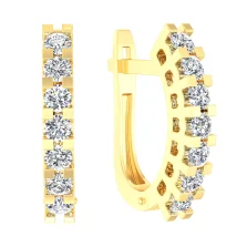 Сережки з жовтого золота з фіанітами - 1502193