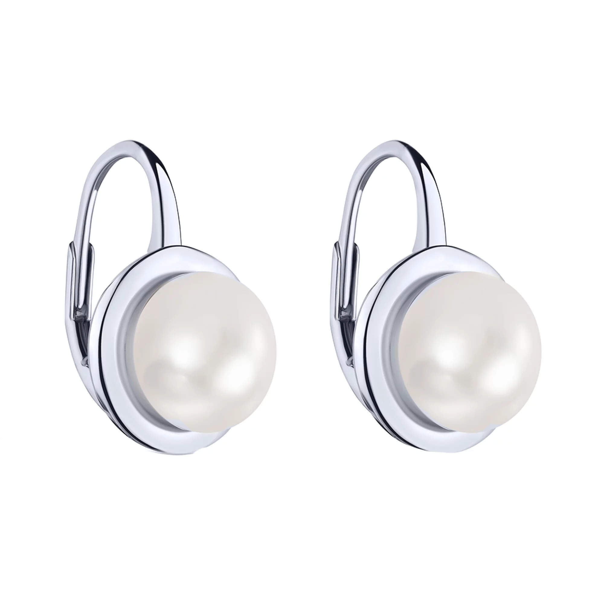 Сережки зі срібла з перлами - 1786508 – зображення 1