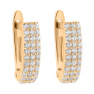 Серьги с фианитами в красном золоте - 594891