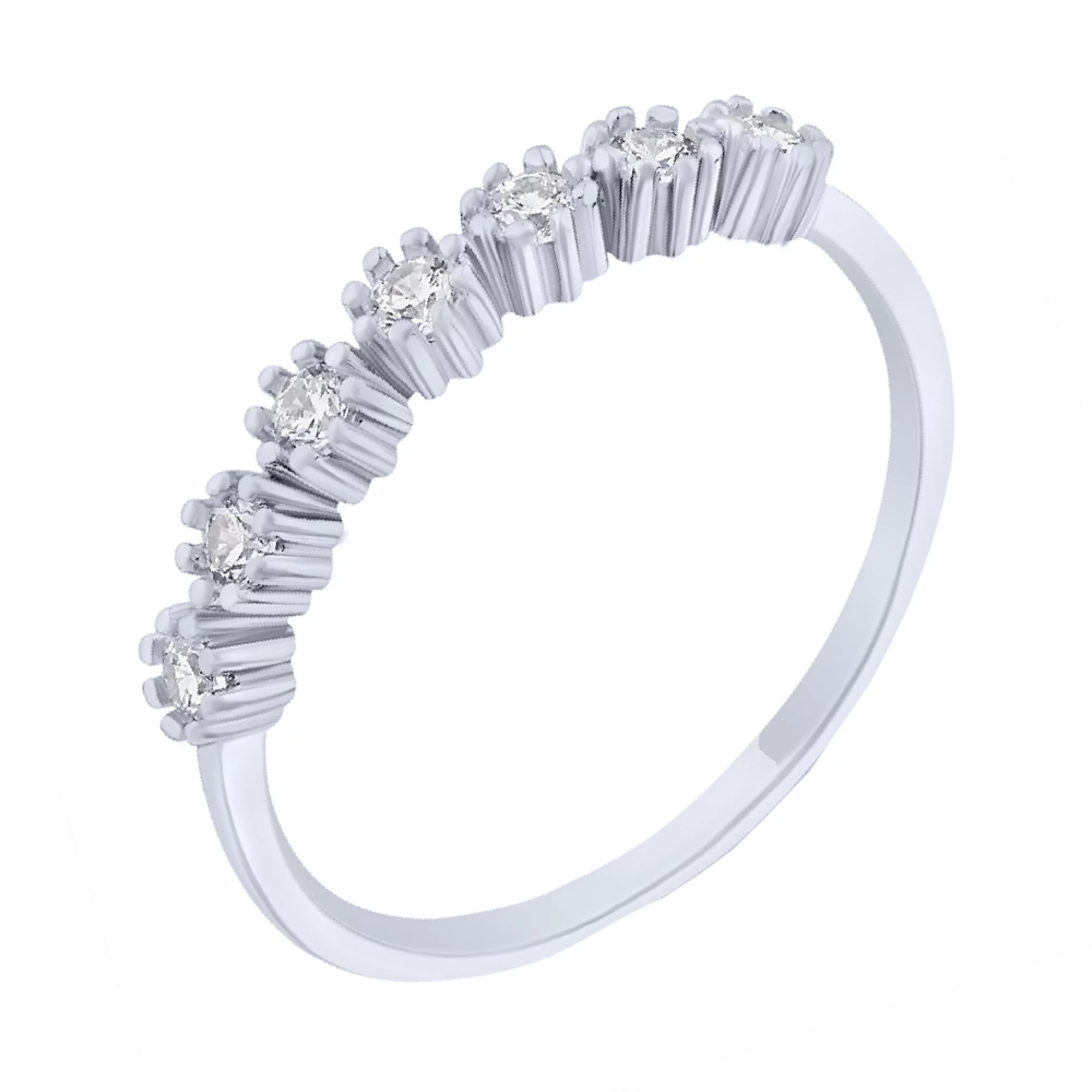 Кольцо из серебра с фианитами - 1625071 – изображение 1