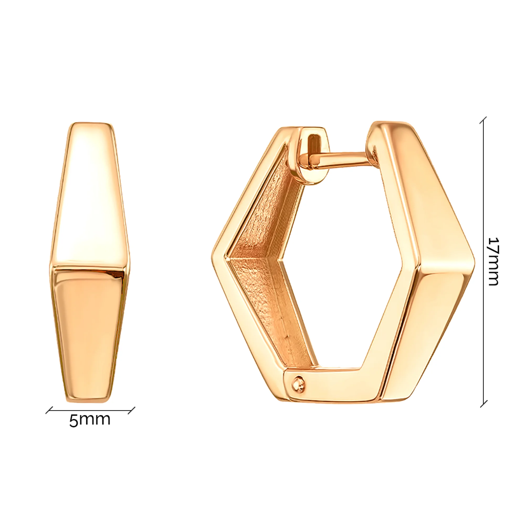 Сережки-кольца из красного золота - 964465 - 3
