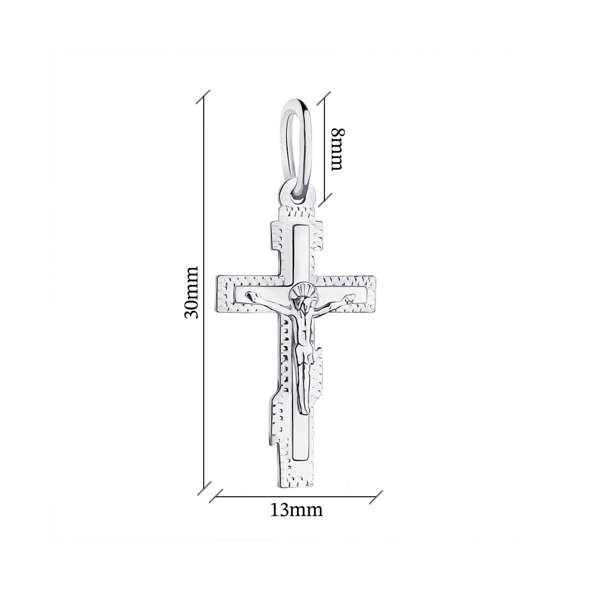 Серебряный крестик с распятием - 1581357 – изображение 2