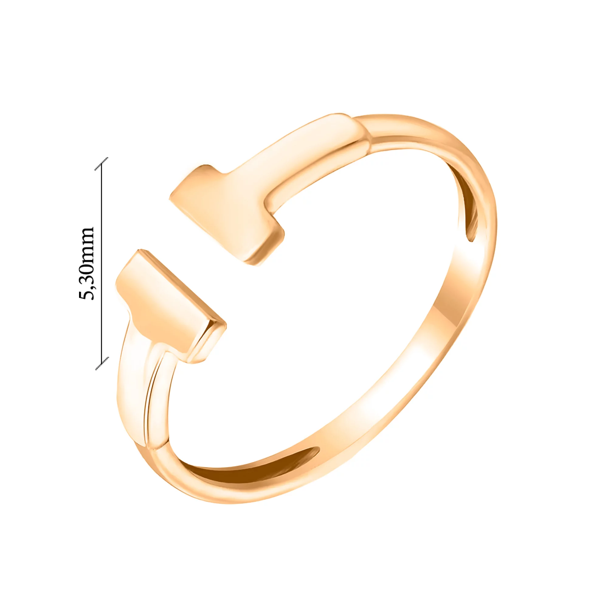 Незамкнутое кольцо из красного золота на фалангу - 1541265 – изображение 2