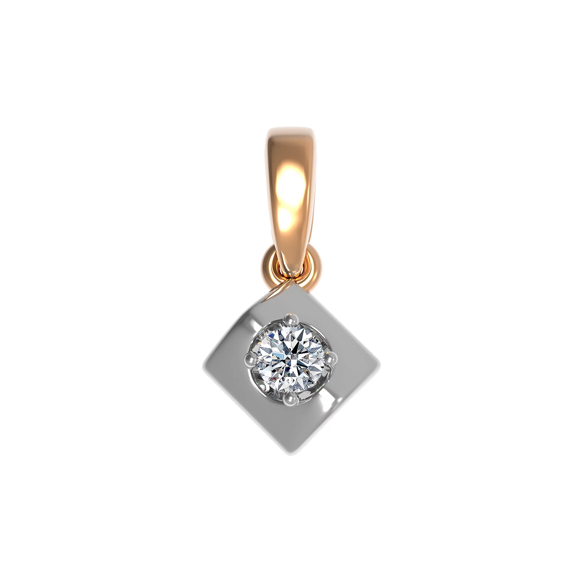 Подвеска золотая с бриллиантами - 904455 – изображение 1