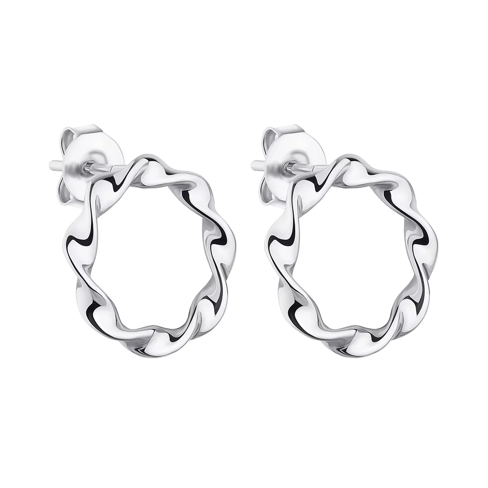 Сережки-гвоздики из серебра Круг. Артикул 7518/6239: цена, отзывы, фото – купить в интернет-магазине AURUM